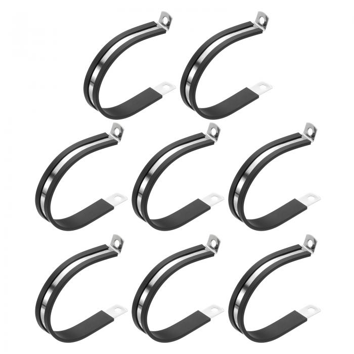 PATIKIL 2-1/2インチケーブルクランプ 8個パック362ステンレススチールラバークッション絶縁パイプ金属クランプ チューブパイプホースケーブルワイヤーコード取り付け