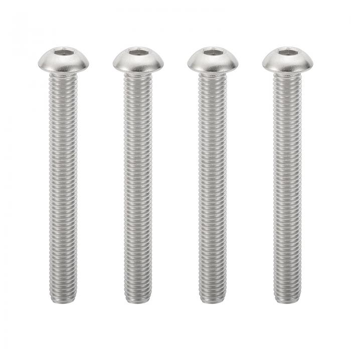 PATIKIL M8-1.25x70mm ボタンヘッドソケットキャップボルト 4個 304ステンレススチール18-8 ヘックスソケットキャップボルトアレンヘックスドライブフルマシンスレッド