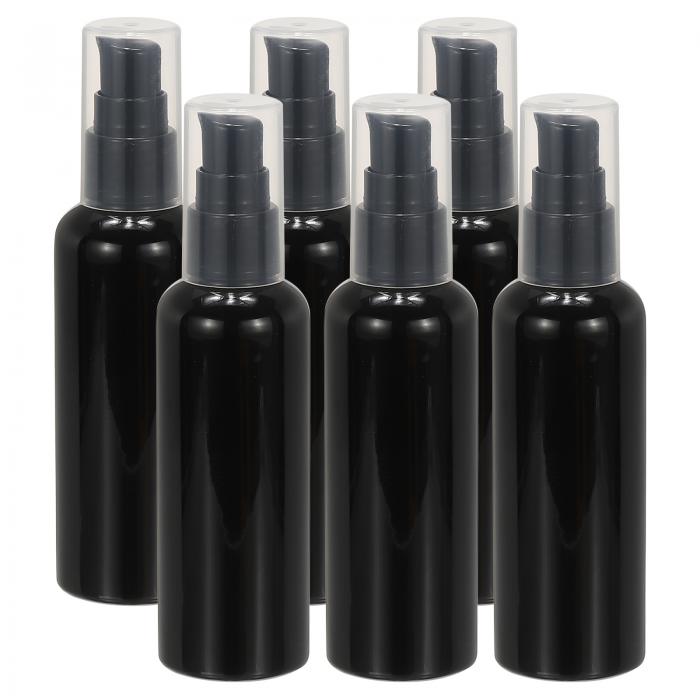 PATIKIL トラベルポンプボトル、6個3.4オンス(100ml)リークプルーフ再充填可能な空のディスペンサーコンテナー、シャンプー、トイレタリー、ローション、クリーム用ポンプ付きボトル、黒