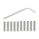 PATIKIL ナイロン先端グラブスクリューM5x25mm 10個304ステンレス鋼メトリック六角ソケットヘッドカップポ イントボルトアンチスリップ内部六角ドラ...