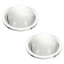 PATIKIL 直径44.5mm フラット凸レンズ 高ホウケイ酸ガラス製LED光学凸レンズ2個 高さ19mm フラッシュライト 車用バイクヘッドランプスポットライト用 エッジ付き クリア2.5mm(3)