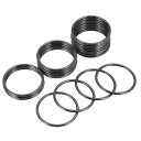 PATIKIL 50mm / 2" メタルOリング 20個入り 電気めっき亜鉛合金Oリングバックル バッグ 財布 ベルト DIYクラフト 犬 リード用 シームレス溶接丸リング グレー/黒