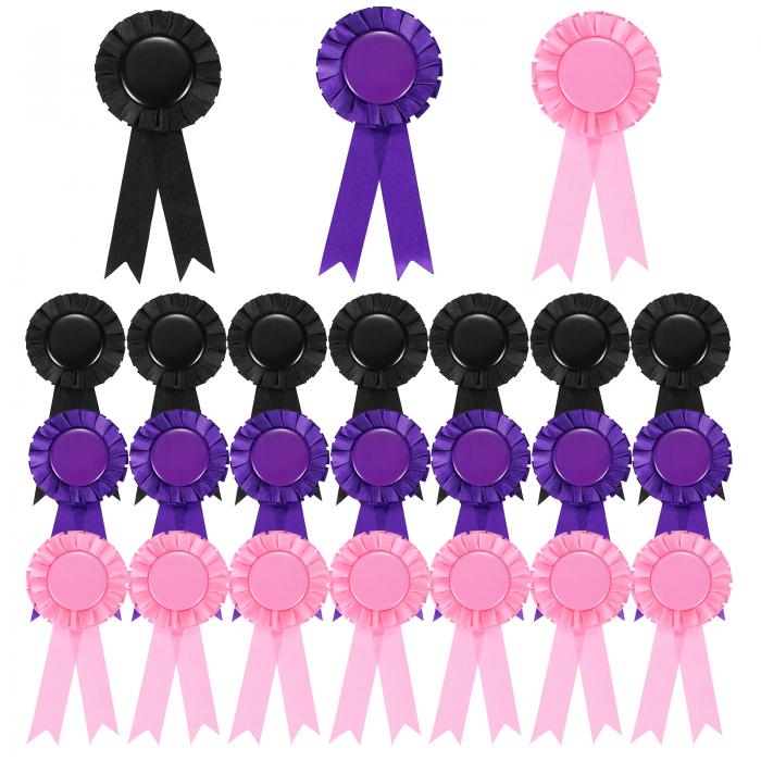 PATIKIL 60個の表彰リボン 1位 2位 3位の受賞者認識リボン ブ ランクの賞リボン 競技スポーツイベント用の参加メダルリボン パープル ピンク ブ ラッ ク