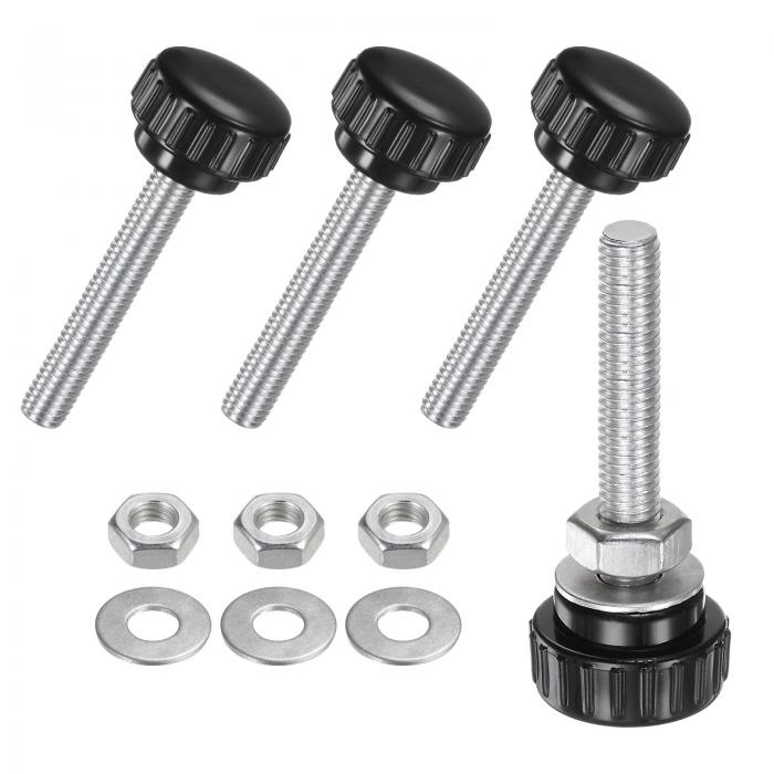 M METERXITY 4個セットのねじ付きクランプノブ M8x40mmメススレッドのねじ付きサムスクリューWナット＆..