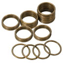 PATIKIL 25mm / 1"のメタルOリング 20個入り バッグ 財布 ベルト DIYクラフト 犬のリード用のブロンズ色の電気めっき亜鉛合金Oリングバックルシームレス溶接丸リング
