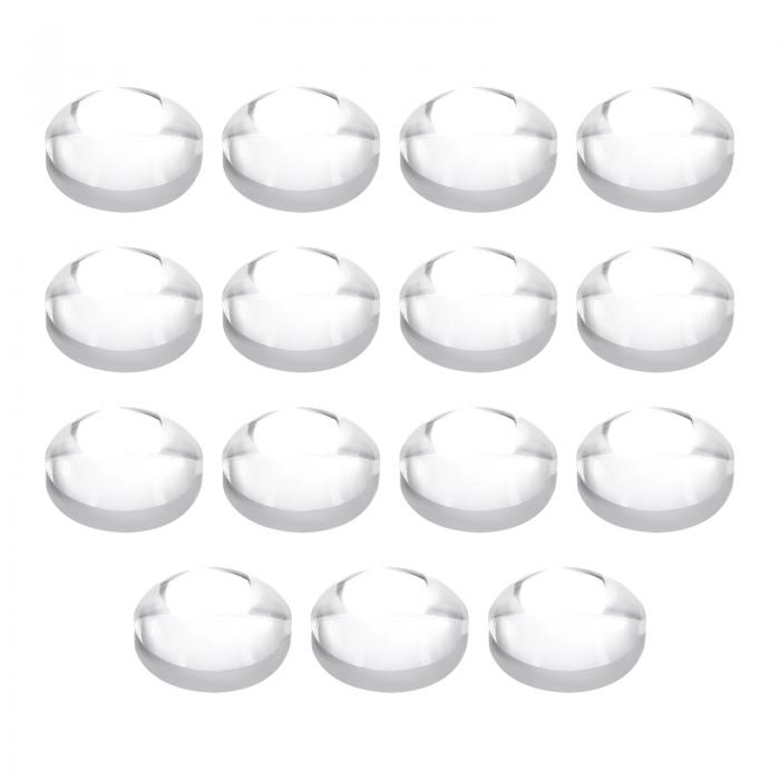 PATIKIL 直径18mm フラット凸レンズ 15個 高さ8mm PMMAアクリルLED光学凸レンズ エッジ付き フラッシュ..