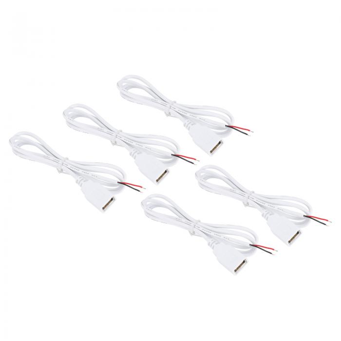 PATIKIL U S B 2.0 メス - 2 ピン 裸線 ピグテール ケーブル 3.28 フィート、5 個 22AW G 電源コード ..