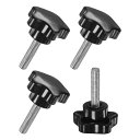 M METERXITY 4個入りスタークランピングノブ 機械/電子機器/家具/傘ベース用 M6x25mmメススレッド手締めネジ マシンハンドル交換【ステンレス鋼...