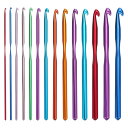 PATIKIL 14サイズのかぎ針編みフック 編み物愛好家向けのエルゴノミックなかぎ針編みフック かぎ針編み糸クラフト用かぎ針編みフックセット DIY人形 帽子...