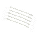PATIKIL 8インチ 格納式スプリングコイルストラップ 5個のプラスチック製ス パイラル伸縮性キーホルダーストラップコード キーIDパスタグ用 透明