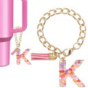 PATIKIL スタンレータンブ ラーカップ用のレターチャ ーム スタンレータンブ ラーハンドルキーチェーン用のかわいいイニシャルKチャ ームアクセサリー 女性...