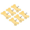 PATIKIL 6pcs メタルスタンピング空白 空白矩形スタンピングタグ犬の足装飾ペンダントステンレススチールネームタグプレート40x21mmレーざー彫刻用 ...