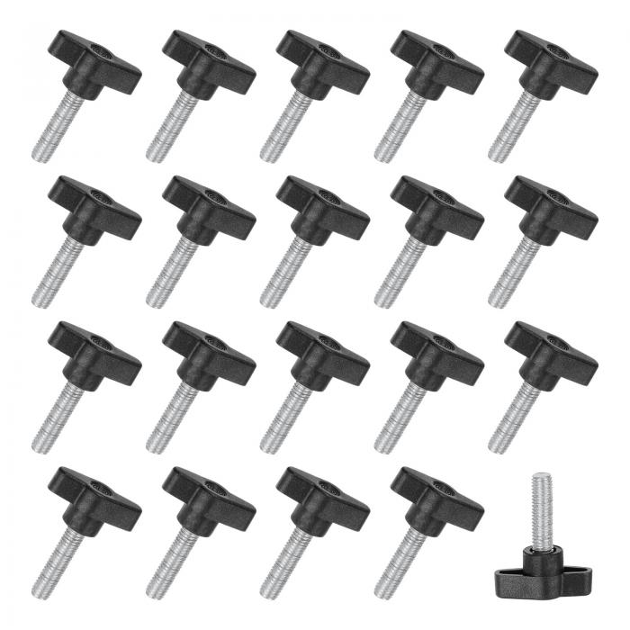 M METERXITY 20パックのサムねじ M8x30mmのTウィングノブ 木工/機械/装置用のプラスチックTハンドルク..
