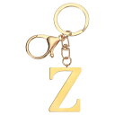 PATIKIL イニシャルレターキーチェーン アルファベットA-Zキーチェーンイニシャルキーリングかわいいメタルアルファベットキーリングキーリングハンドバッグバックパック 金色(Z)