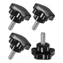 M METERXITY 4個入りスタークランピングノブ 機械/電子機器/家具/傘ベース用 M6x16mmメススレッド手締めネジ マシンハンドル交換【ステンレス鋼...