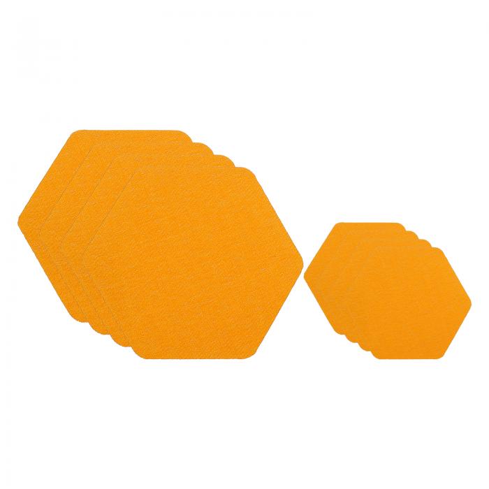 PATIKIL ナイロン補修パッチ 2.5"x2.5" / 1.5"x1.5" 8パック ダウンジャケットパッチ ヘックス形状 生地補修テープ 衣類 ジャケット テント バッグ アウトドアギア 修理用 オレンジ