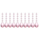 PATIKIL ティアドロップクリス タルシャンデリアペンダントビーズ 10パック125mm長38mmシャンデリアプリズムパーツ装飾吊りビーズDIYアートクラフト装飾 ピンク