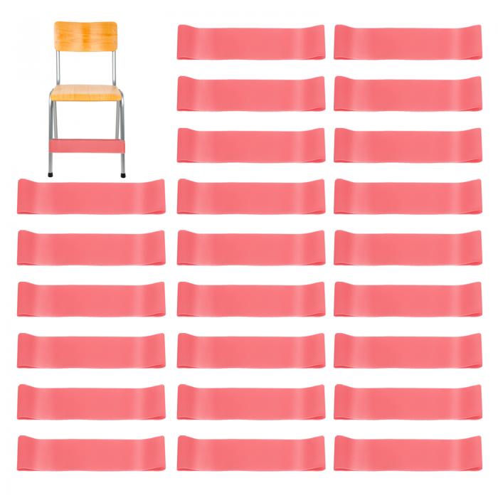 PATIKIL 教室の椅子用フィジェットバンド 24個のバウンシーバンド 椅子用バンドは教室の座席と机の不安を和らげる ライトピンク 0.6mm