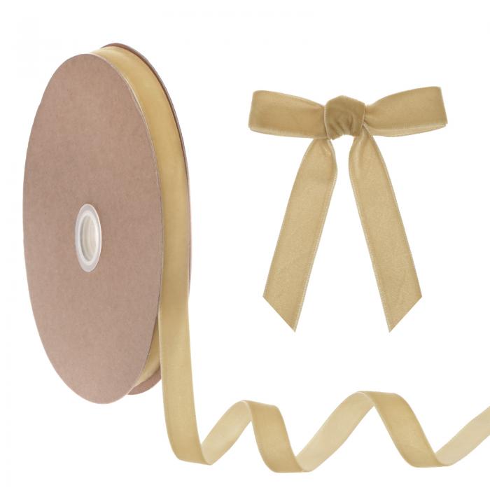 M METERXITY 薄いベルベットリボン 5/8" 25ヤード シングルサイド クリスマスリボン クリスマスツリー/..