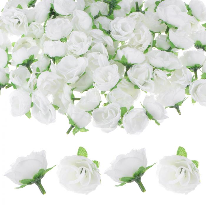 M METERXITY 50パック 人工バラ 花 ヘッド 1.2" 小さなシルク製 偽 バラ ヘッド ウェディング/ブーケ/..