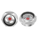 M METERXITY 2パック エアコンプレッサーオイルサイトグラス M33 x 1.5mm強化ガラス リークなし 六角オイル液位計フィッティング エアコンプレッサー/ポンプ/タンクサイトプラグウィンドウ用 Oリング付き