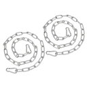 PATIKIL 5/32 x 40" フィットネスチェーン 2個 ポーチハンギングスイングチェアチェーン ヘビーデューティーフィットネスエクステンションハンモックハードウェアキット ゲートリンクチェーンロック パンチングバッグ アウトドアフェンス用 シルバー