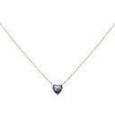PATIKIL 女性用誕生石ネックレス ハートキュービックジルコニアペンダントネックレス デイティーな18K金メッキダイヤモンドシンプルネックレス バイオレット