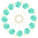 M METERXITY 男性用 花 ラペ ルピン12個セット 金色リーフローズブートニアピン 結婚式/ダンス/パーティー用 スーツ用サテンフラワーコサージュハッ...
