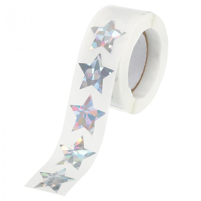 PATIKIL 1インチスターステッカーロール 1ロール/500個の自己粘着ブロックフラッシュスターラベルメタ..