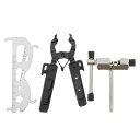 BULLSPANN 自転車修理ツールキット 多機能修理サイクリングツールセット マウンテンバイク用 金属バイクチェーン修理およびメンテナンスツールキット シルバ...