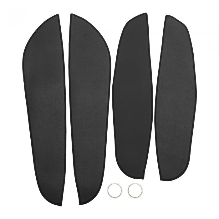 TUCKBOLD BMWに対応 3シリーズ2013-2019用カードアレザーアンチキックパッドステッカー ドアパネルインテリアサイドエッジフィルムトリムプロテクターブラック粘着バッキング1セット