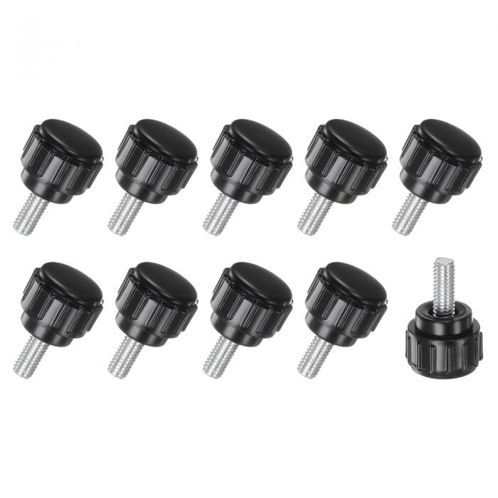 M METERXITY 10個入りノブ付きクランプノブ M4x10mmメススレッドノブ カーボン鋼製ネジ付きノブグリ ッ..