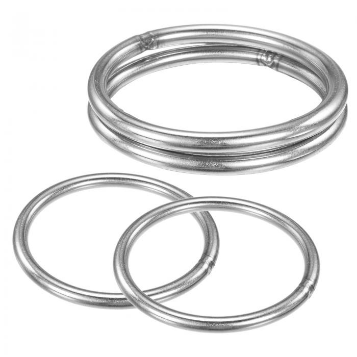 M METERXITY 4パック ドリームキャッチャーリング 4" ステンレススチール マクラメリースフローラルラ..