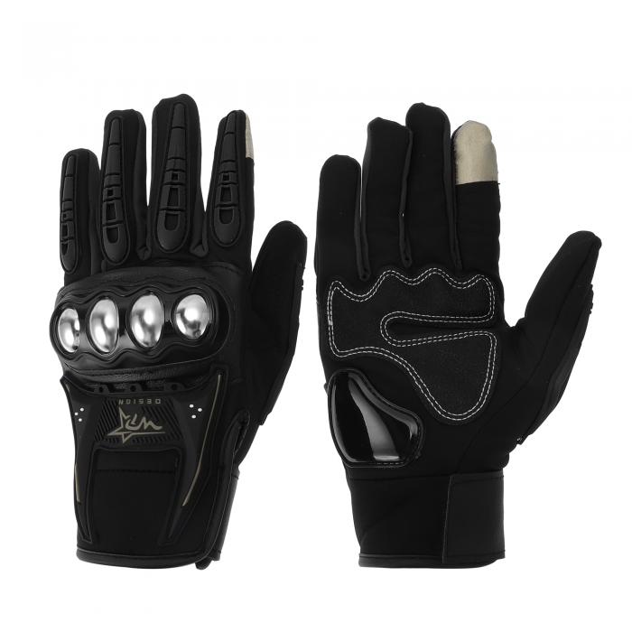 HEROFFIX バイク グローブ オートバイ 手袋 メッシュ 滑り止め 耐衝撃 通気性 放熱 ペレットフロック 1ペア入り 黒 灰 XL