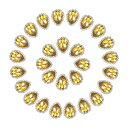 PATIKIL 0.5" Sew on Rhinestones、50個のティアドロップ水晶ラインストーンポイン トバック宝石メタルフラットバック、クラフトシューズドレス服イヤリングベルト縫製装飾用、ゴー ルドデン