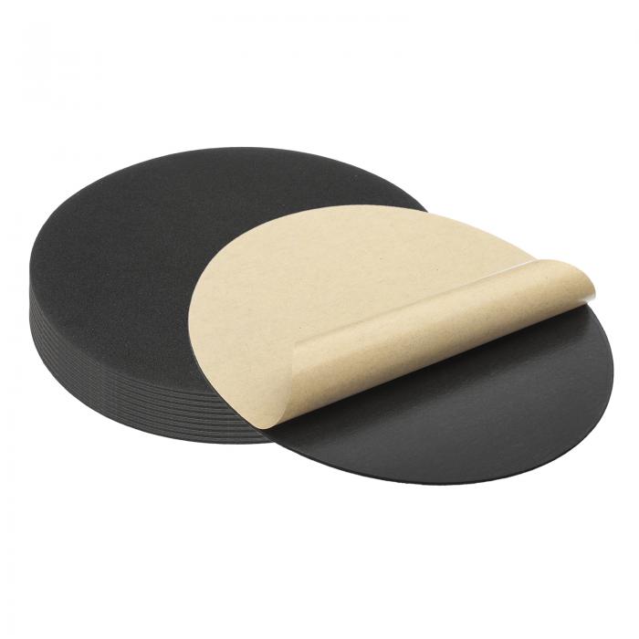 PATIKIL 8.7インチEVA家具パッド、10個2mm厚スポンジフォーム丸型粘着防滑衝撃吸収防傷バンパー保護パッドマット、ランプ家具DIYクラフト用、黒