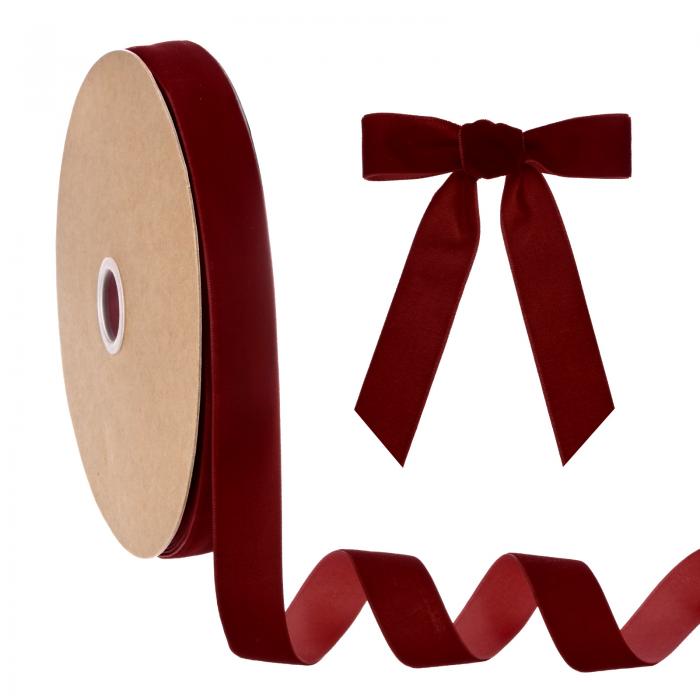 M METERXITY 薄いベルベットリボン 1"25ヤード片面クリスマスリボン クリスマスツリー/ギフト包装/花束..