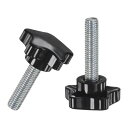 M METERXITY 2個入り スタークランピングノブ 機械/電子機器/家具/傘ベース用 M10x40mmメススレッド手締めネジ 機械ハンドル交換[39mm ...