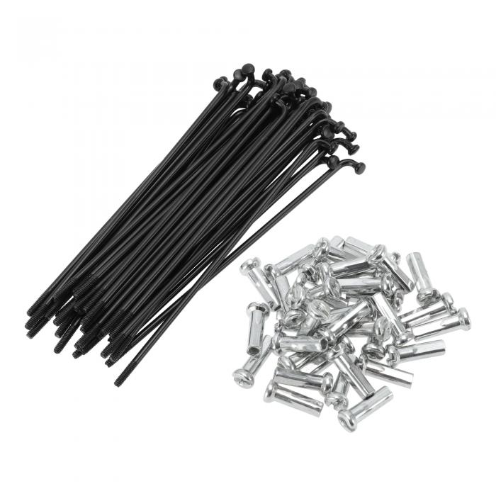 Motoforti ユニバーサル自転車スポーク自転車ホイールスポーク14G 82mm長さ炭素鋼黒1セット(4)