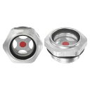M METERXITY 2パック エアコンプレッサーオイルサイトグラス M33 x 1.5mm厚い強化ガラス リークなし 六角オイル液位計フィッティング エアコンプレッサー/ポンプ/タンクサイトプラグウィンドウ用 Oリング付き