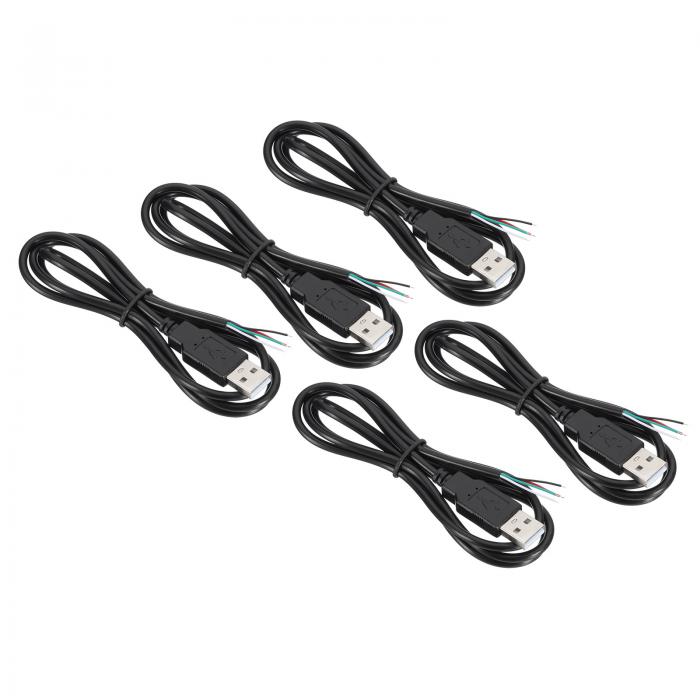 PATIKIL 3.28フィートU S B 2.0メスから4ピン裸線ピグテールケーブル、5個28AW Gデータ電源コード延長..