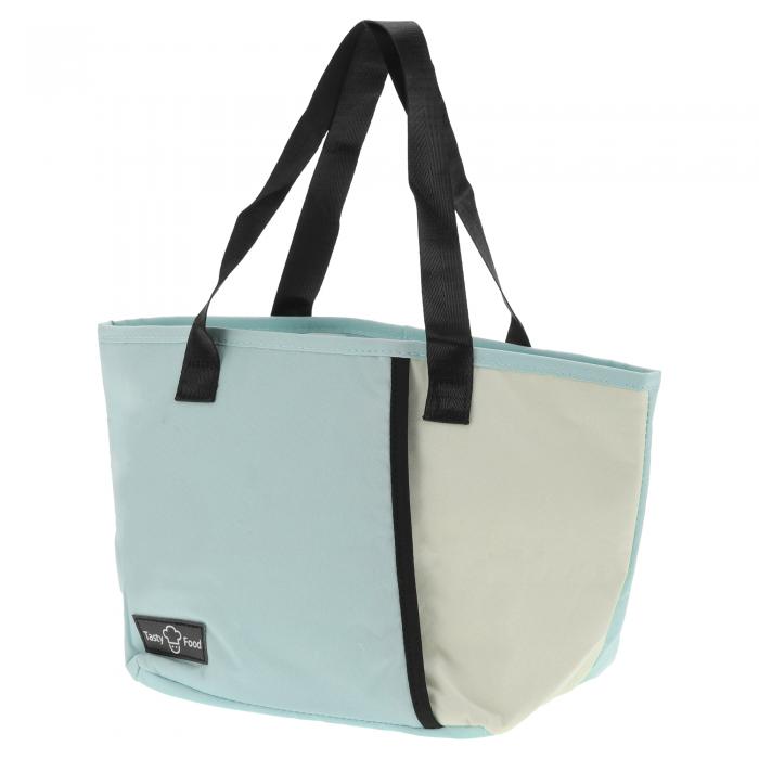 CAPASTEC ランチバッグ 保温保冷 再利用可能 大容量 耐久性オフィス・仕事・ピクニック用 22.5x14x21cm 1個 ライトブルー ベージュ