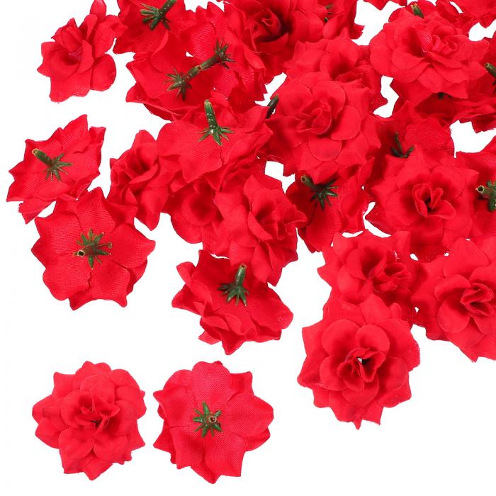 PATIKIL 1.77インチ 人工バラ 花 頭 100個 偽 花 ウェディングフェイクフラワーウォールDIYクラフトブ ライダルシャワーブーケホームハウスワーミングデコレーション ダークレッド