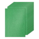 PATIKIL 10シートのグ リーングリッターカードストックペーパー A4 250gsmスクエアプレミアムスパークリーペーパークラフトカードストックペーパー ...