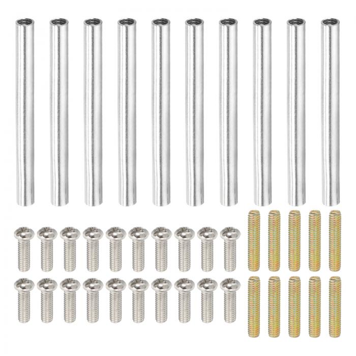 PATIKIL 50mm（2"）ラウンドカップリングナットキット M4スレッドコネクターバーハードウェア ランプモ..