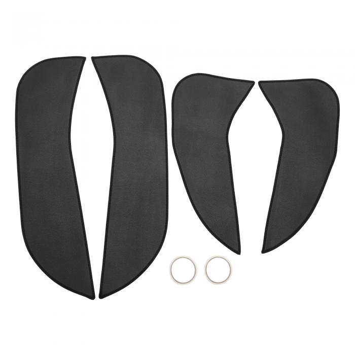 TUCKBOLD BMWに対応 X1 2011-2015用の車のドアレザーアンチキックパッドステッカー 防水ドアパネルインテリアサイドエッジフィルムトリムプロテクターブラック粘着バッキング1セット