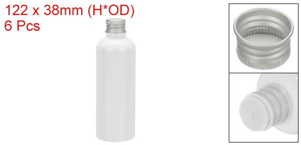 PATIKIL スクリューキャップ付きのトラベルボトル、6個入り3.4オンス（100ml）のリーク防止再充填可能な空のディスペンサーコンテナー、シャンプー、トイレタリー、ローション、クリーム用のアルミスクリューキャップ付き、ホワイト