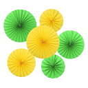 PATIKIL 8"/12"/16" ペーパーファン吊り飾り 12個セット ラウンドハニカムファン パール付き 誕生日 結婚式 卒業式 イベント パーティー 用 イエロー/緑