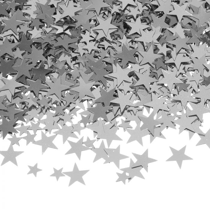 PATIKIL 30g スターコンフェッティ 0.2/0.4インチのグリッタースターテーブルコンフェッティ パーティークリスマス装飾誕生日結婚式用 シルバー