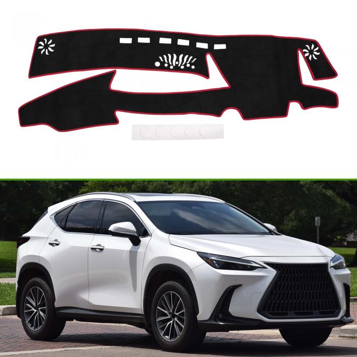 HOPESPANNER レクサスに対応 ES用 10系 HUDなし ダッシュボードマット 2018年10月-2021年5月 ダッシュボード 保護マット 車用 ダッシュマット アクセサリー スエード素材 色褪せ防止 映り込み軽減 ブラック レッドライン 1Pセット 右ハンドル専用